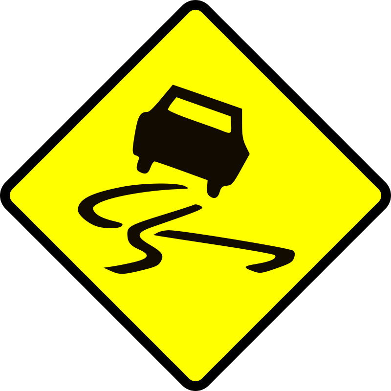 Free Clipart: Slippery when wet.