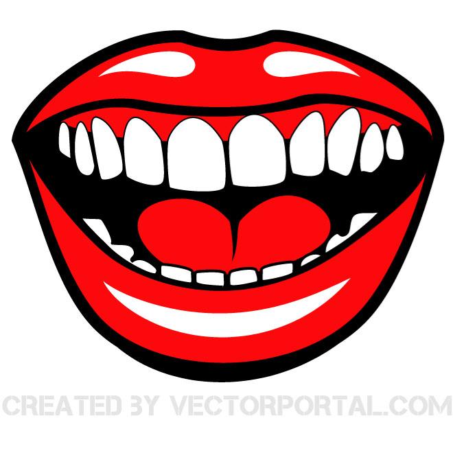 SMILING MOUTH VECTOR CLIP ART.