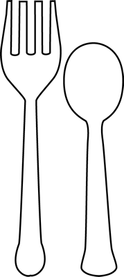 Spoon And Fork Outline Clipart.