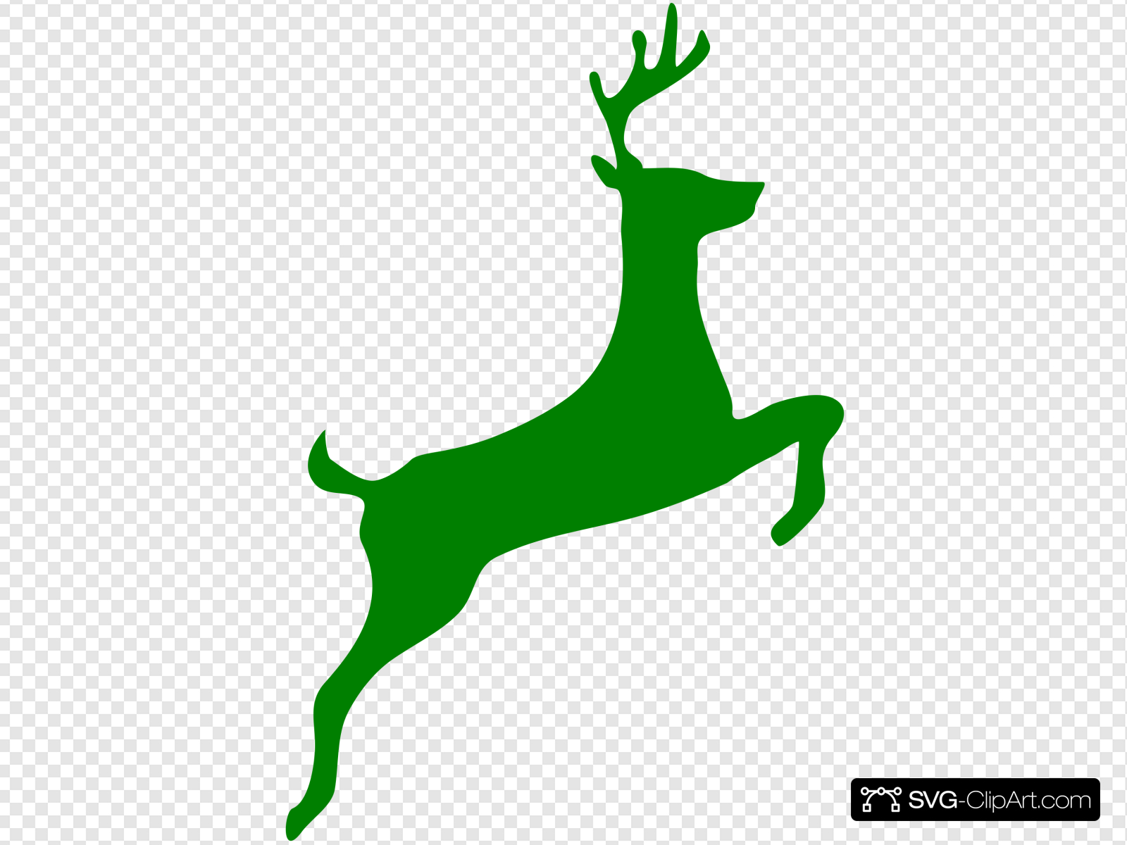 Leaping Stag Clip art, Icon and SVG.