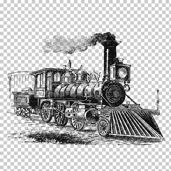 Train Rail transport Steam locomotive Drawing, saloon PNG.