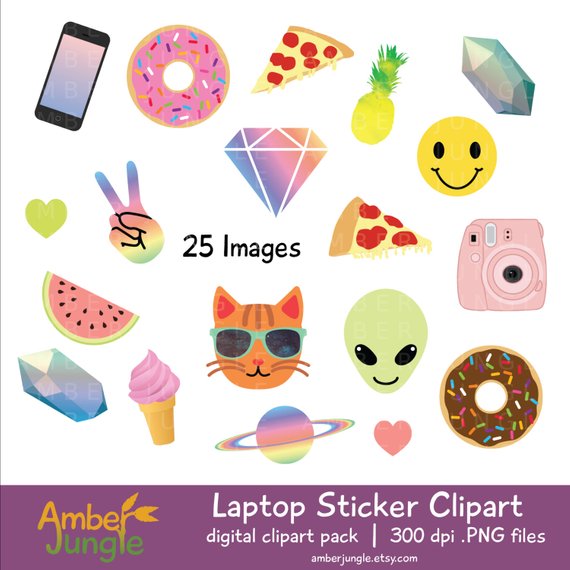 Laptop Stickers Clipart.