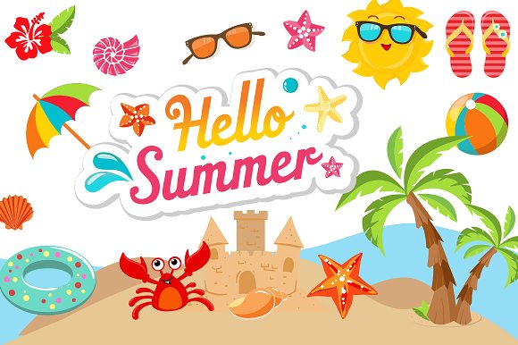 Summer Clipart Bundle.