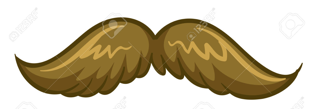 Close Up Brown Mustache In Perfect Form Royalty Free Cliparts.