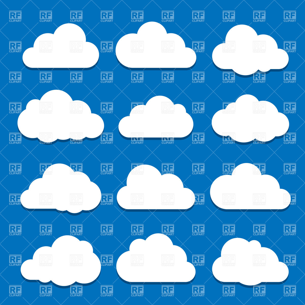 Clouds collection in different form Vector Image #5564.