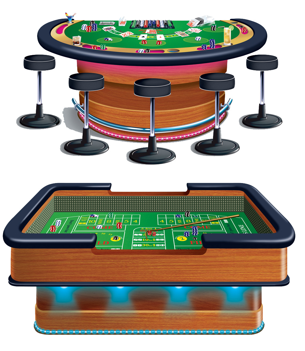 Craps casino table.