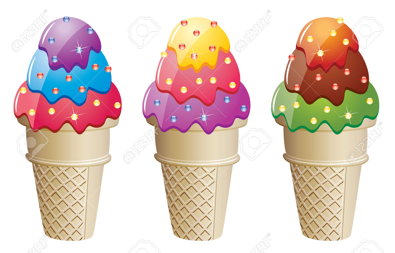 Ice cream flavors clipart.