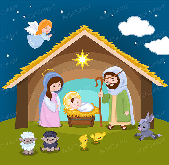 Nativity Clipart comes with Christmas scene clipart.