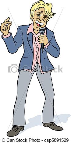 Stock Illustration of Male pop singer.