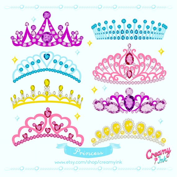 Princess Crown Digital Vector Clip art/ Tiara Clipart Design.