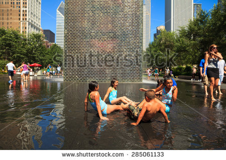 Crown Fountain Chicago Stock Photos, Royalty.