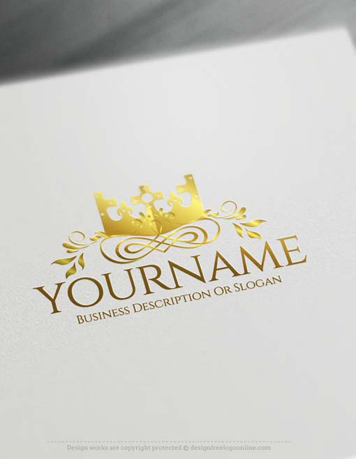 Online Royalty King Crown logo design.