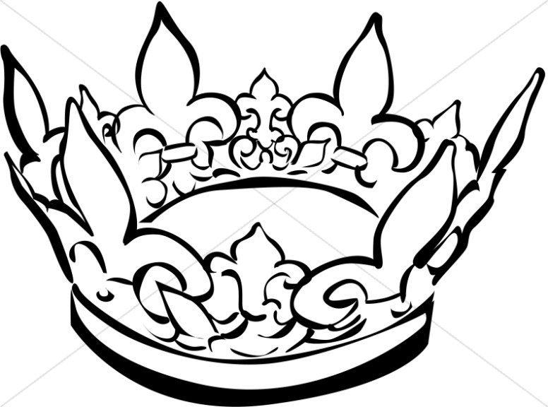 Black and White Crown Clipart.