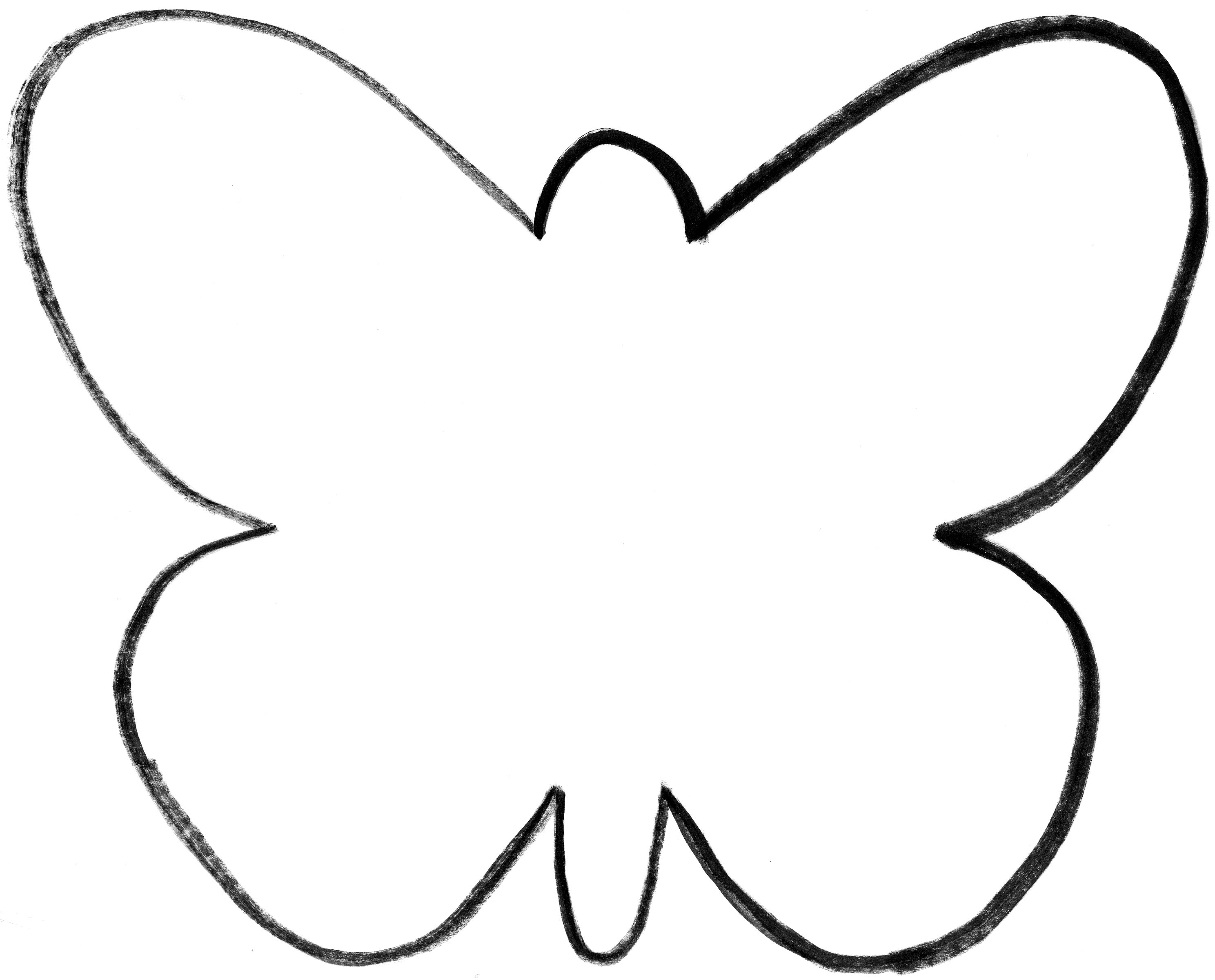 Butterfly stencil clipart black and white.