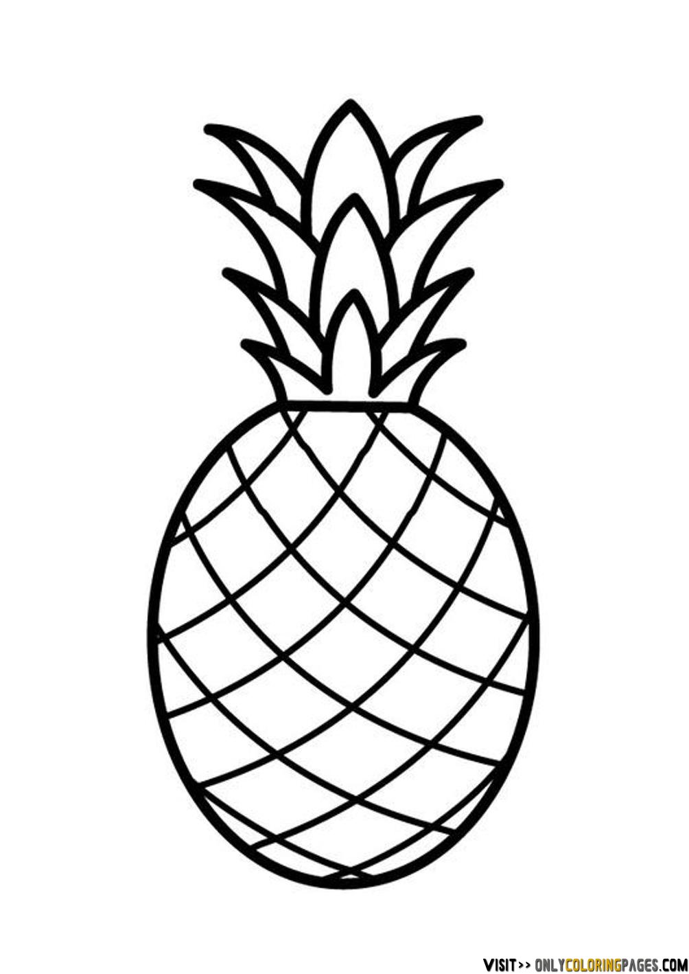 Outline Black And White Image Of A Pineapple Royalty Free Cliparts.