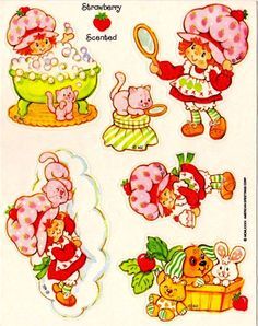 Vintage Baby Strawberry Shortcake Clip Art.