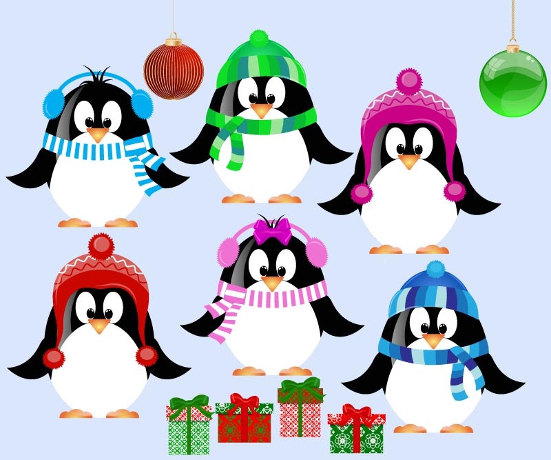 Cute Christmas Penguin Clipart#2101988.