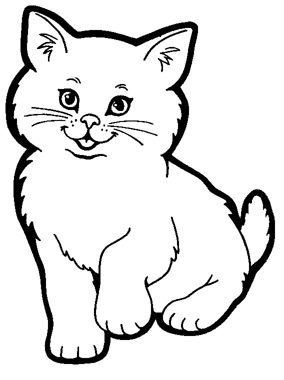 Cute Coloring Pages Of Baby Chubby Cat Clipart.