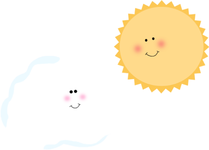 Sun and Cloud Clip Art.