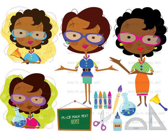 Teacher Classroom Clip Art Cute African American Teacher Lady.