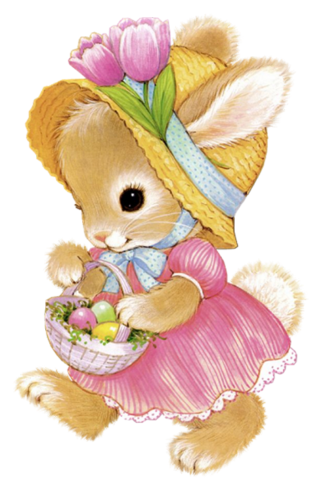 Cute Easter Bunny Girl PNG Clipart Picture.