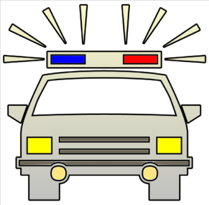 Police car cutout clip art high quality.