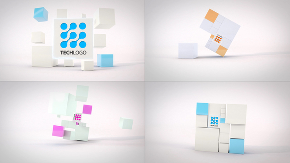 Clean Dynamic Cubes Logo Reveals.