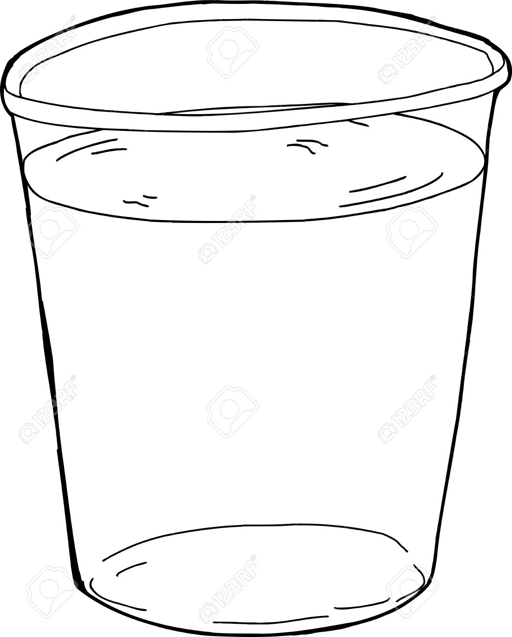 Cup Of Water Clipart Black And White.