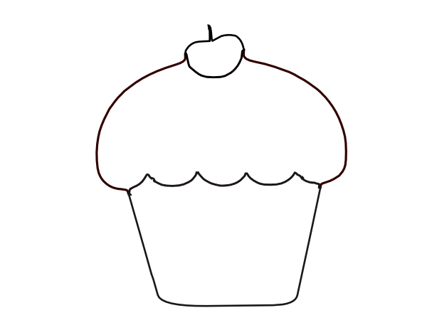 Black And White Cupcake Clipart & Clip Art Images #13191.