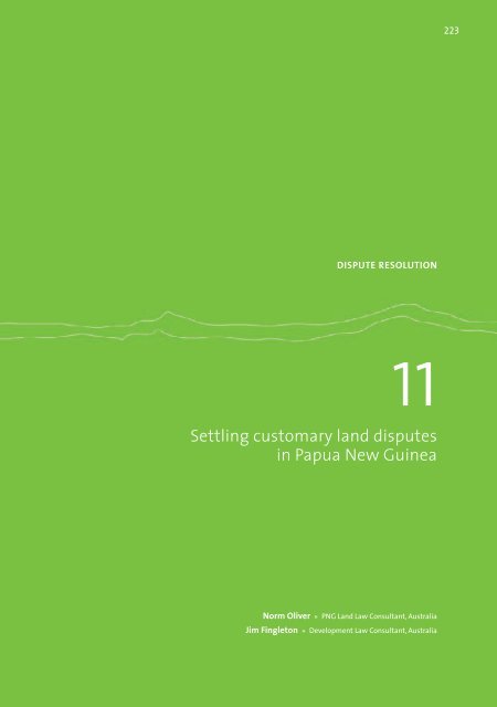 Settling customary land disputes in Papua New Guinea.