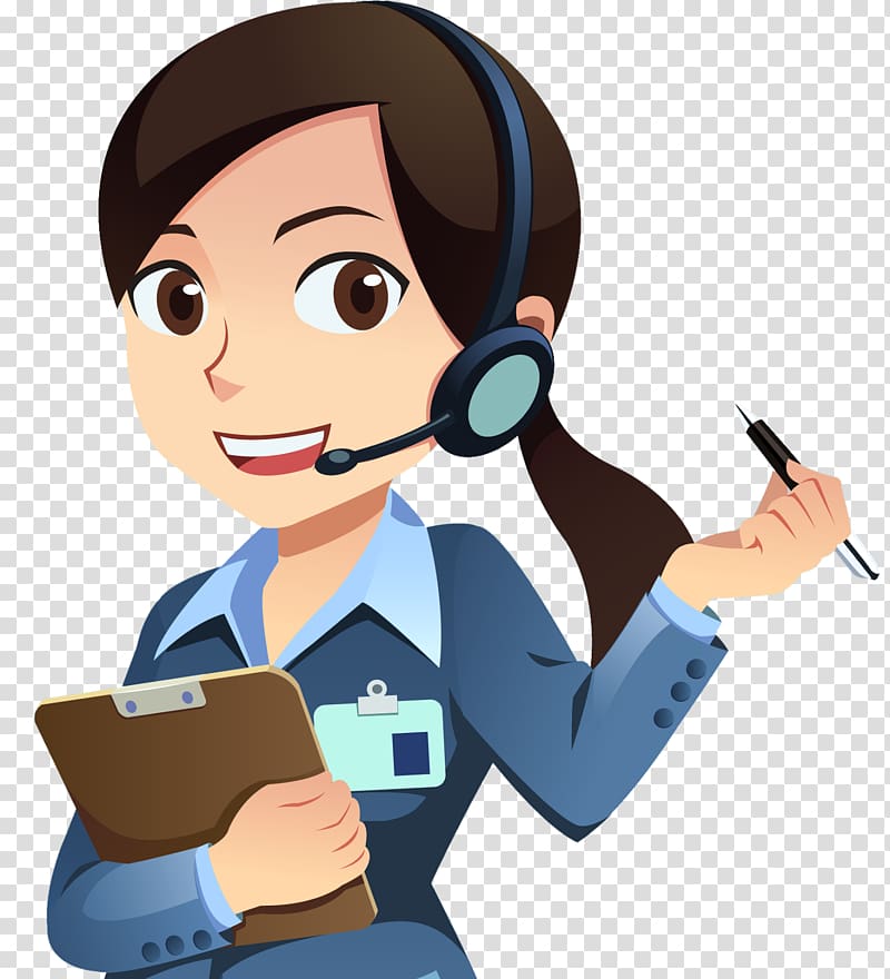 Female agent holding pen and clip board , Customer Service Technical.