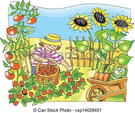 Garden Scenes Clip Art.