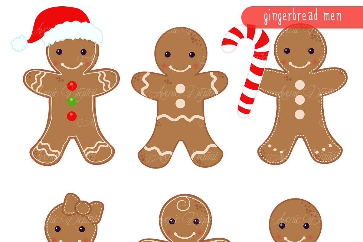 Gingerbread men Clipart and Vectors.