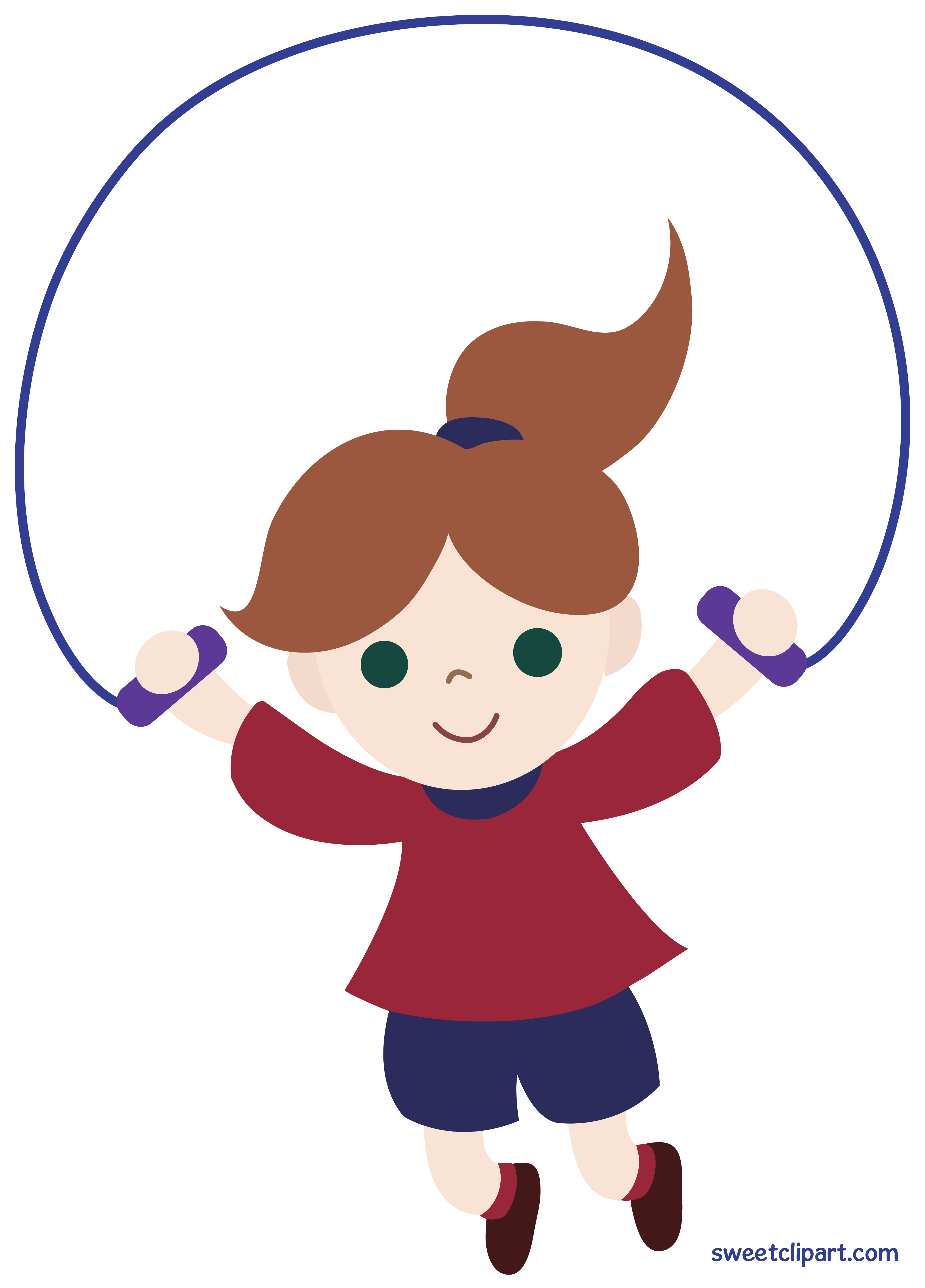 Little Girl Jumping Rope Clipart.