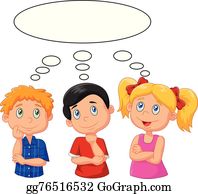 Kids Thinking Clip Art.