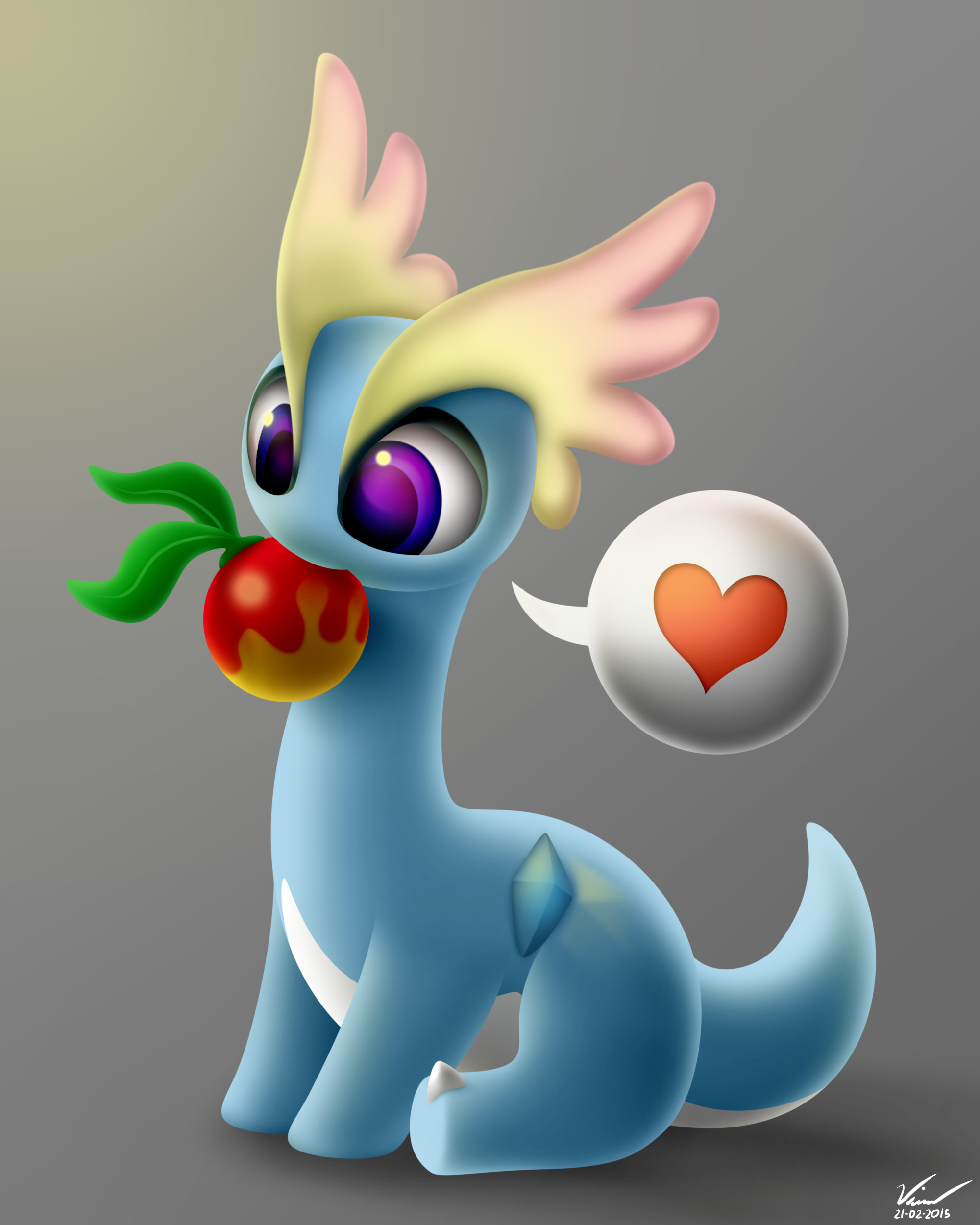 Amaura with a Leppa Berry by SymbianL on DeviantArt.