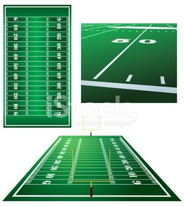 Football Fields, Goal Posts and Fifty Yard Line Clipart.