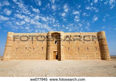 Stock Image of Qasr al Kharaneh desert fort, Amra, Jordan, Middle.