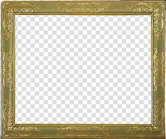 Antique Frames s, square gold frame transparent background.