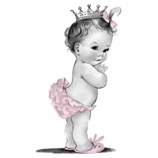 Vintage Baby Girl Clipart.