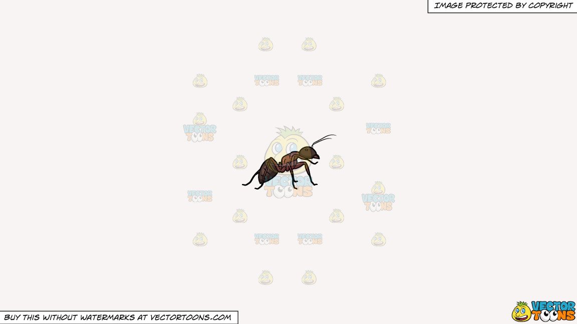 Clipart: A Stable Carpenter Ant on a Solid White Smoke F7F4F3 Background.