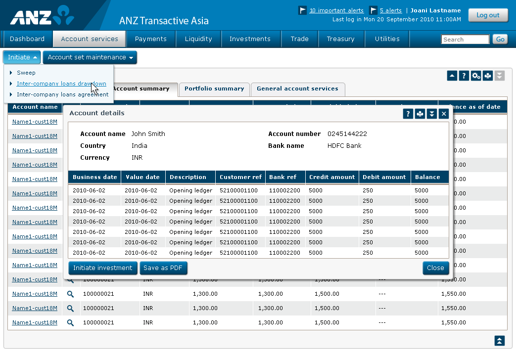 Jady Mulqueeney • ANZ Transactive Asia account details.