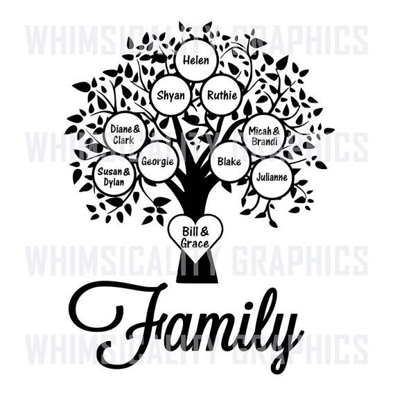 Family Tree Template Clipart Black And White.