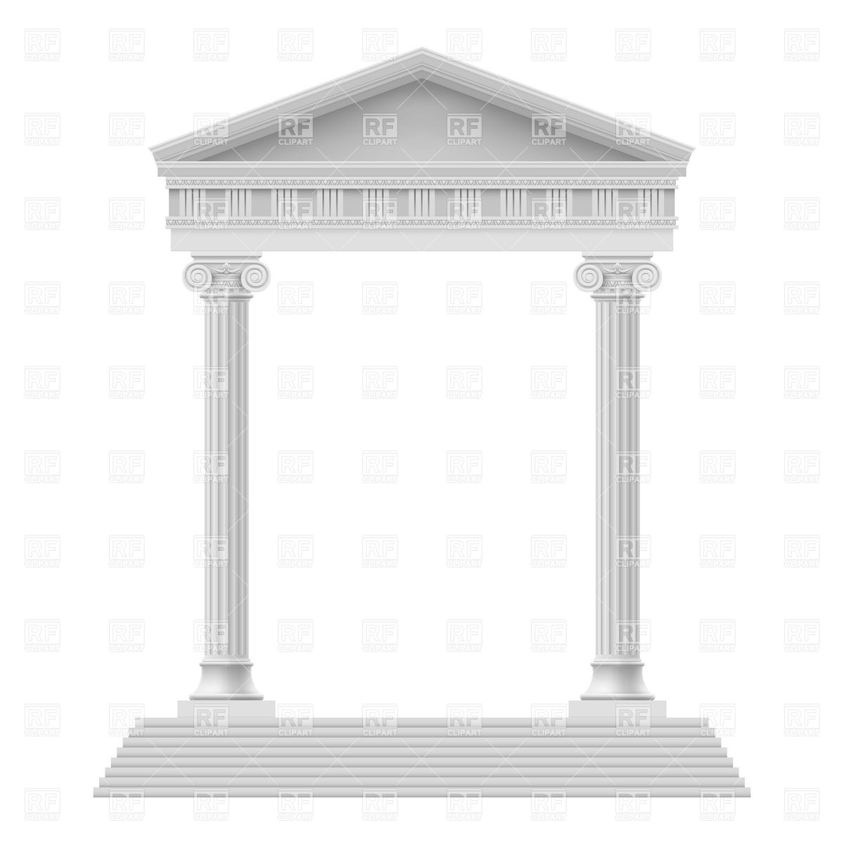 Portico an ancient temple with colonnade Vector Image #6991.