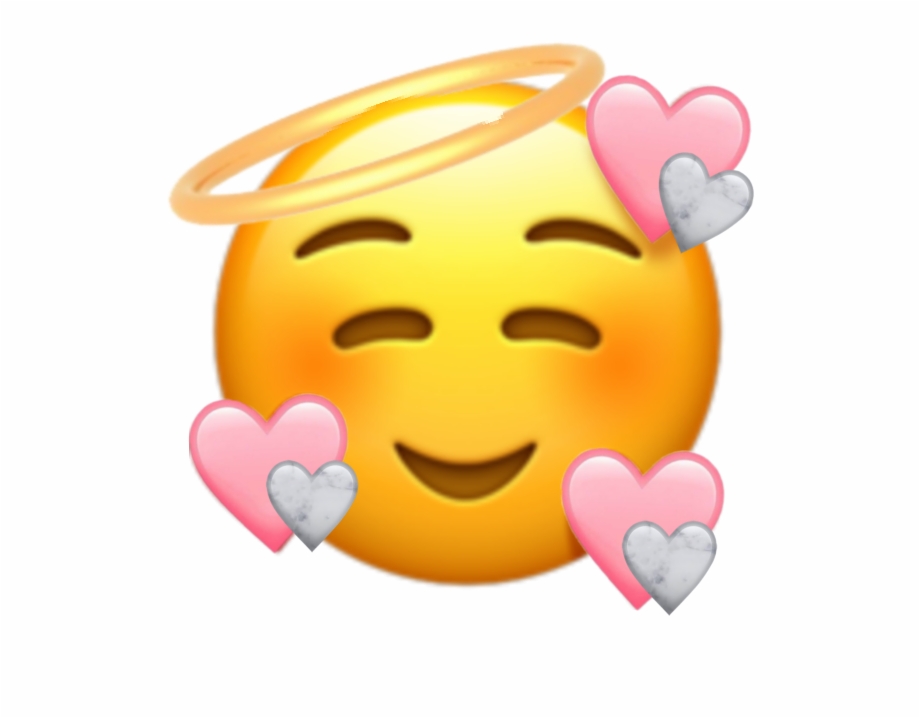 Cute Heartemoji Emoji Love Pink Marbke Angel Smiling.