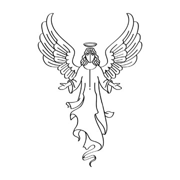 Religious Angel Black Clipart.