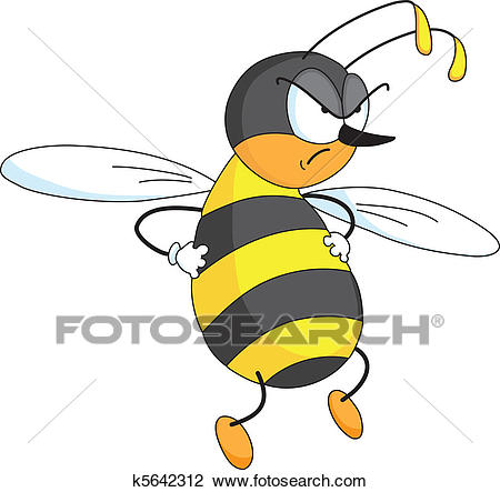 Angry bee Clipart.