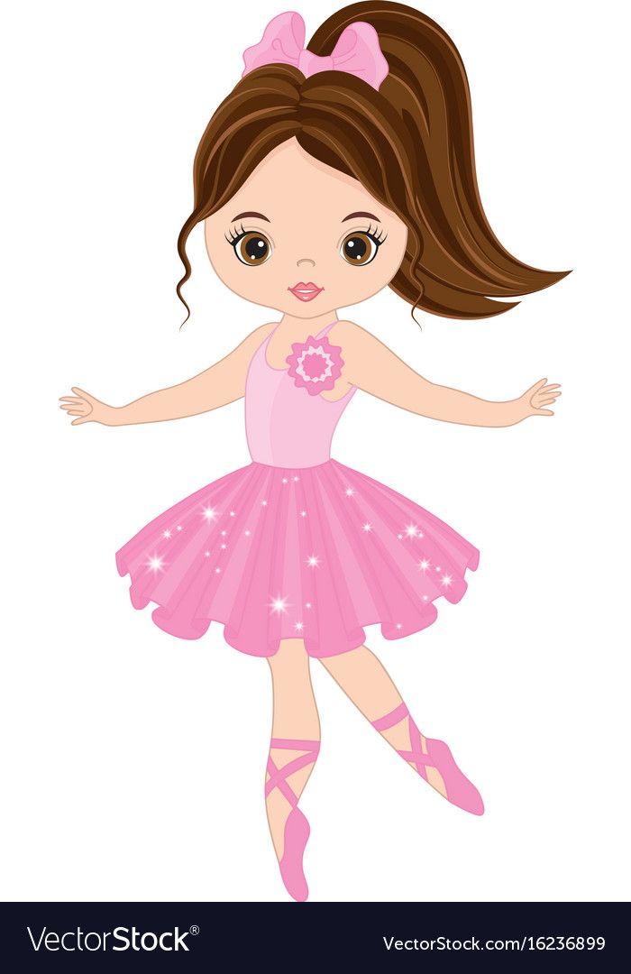 Cute little ballerina dancing Royalty Free Vector Image.