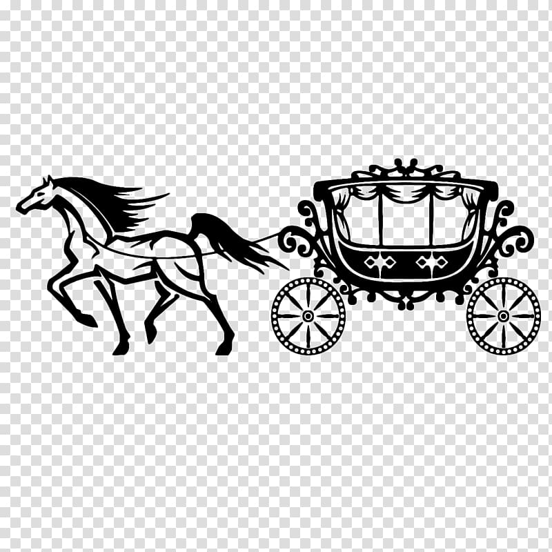 Black horse carrying carriage illustration, Horse and buggy.