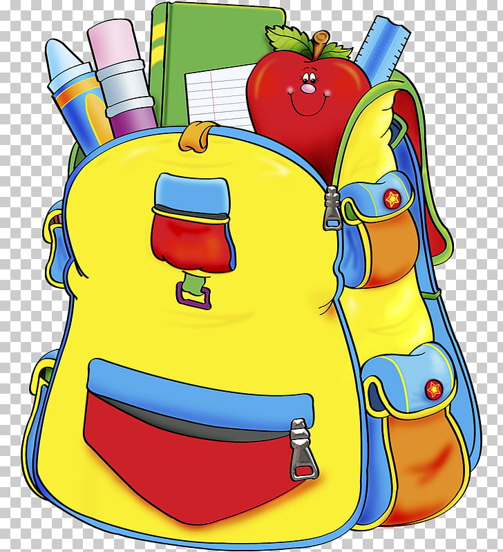 School supplies , school bag, multicolored backpack bag PNG.